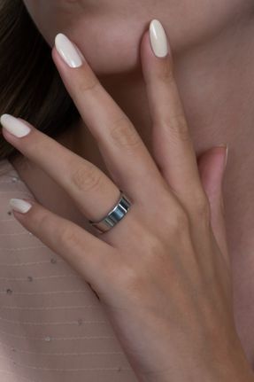 انگشتر استیل سفید زنانه فولاد ( استیل ) کد 709694006