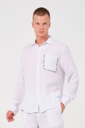 پیراهن سفید زنانه اورسایز یقه پیراهنی کد 824892790