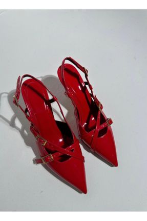 کفش پاشنه بلند کلاسیک قرمز زنانه چرم مصنوعی پاشنه نازک پاشنه متوسط ( 5 - 9 cm ) کد 824900797