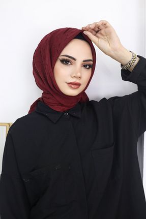 شال زرشکی زنانه پنبه ای feronis - کد 824925458
