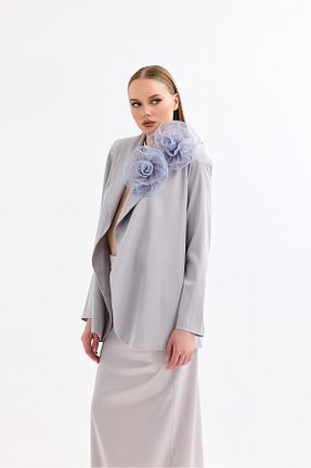 ست بالاتنه و پائین تنه طوسی زنانه بافتنی Bohai Design - کد 824948442