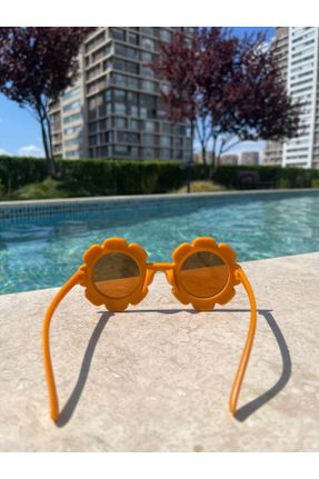 عینک آفتابی نارنجی بچه گانه 38 UV400 استخوان مات گرد کد 824988427
