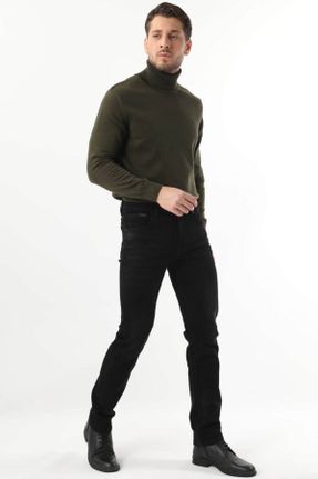 شلوار جین مشکی مردانه پاچه رگولار فاق بلند جین کد 415915920