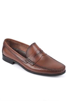 کفش کژوال قهوه ای مردانه چرم طبیعی پاشنه کوتاه ( 4 - 1 cm ) پاشنه ساده کد 36411809