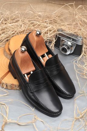 کفش کژوال مشکی مردانه چرم طبیعی پاشنه کوتاه ( 4 - 1 cm ) پاشنه ساده کد 36411811