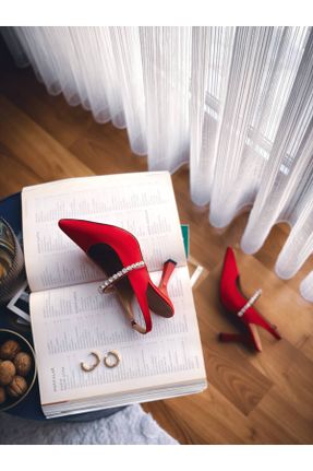 کفش مجلسی قرمز زنانه پاشنه نازک پاشنه متوسط ( 5 - 9 cm ) چرم مصنوعی کد 234019822