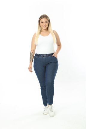 شلوار جین سایز بزرگ زنانه فاق بلند بلند جین کد 825274274
