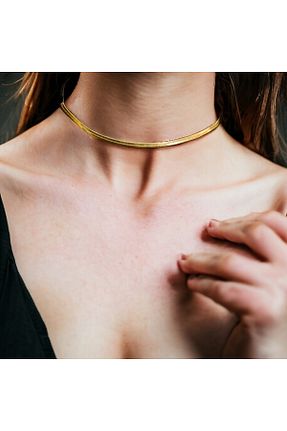 گردنبند استیل ( فولاد ) طلائی زنانه استیل ضد زنگ Home - کد 825268210