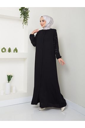 کلاه و ابایا مشکی زنانه پنبه پلی استر ELBİSHE - کد 825354844