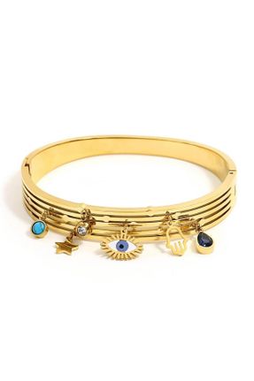 دستبند استیل طلائی زنانه فولاد ( استیل ) کد 775144997