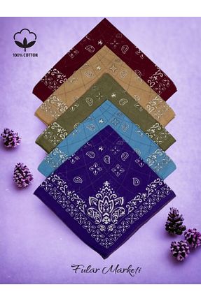 باندانا زرشکی پنبه ای Fular Marketi - کد 328204898