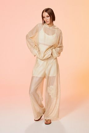 شلوار بژ زنانه پارچه Berr-ın - کد 825474694