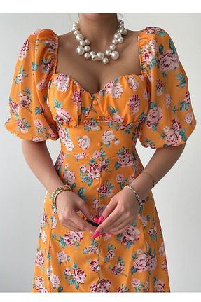 لباس نارنجی زنانه بافتنی bayansepeti - کد 825180045