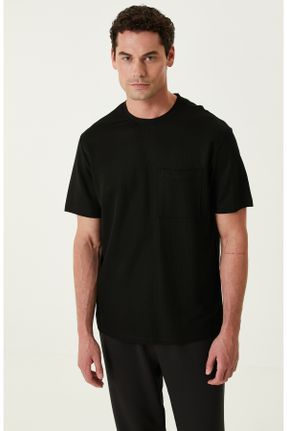 تی شرت مشکی مردانه اسلیم فیت یقه گرد کد 825262853