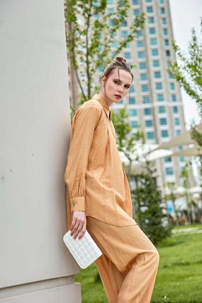 پیراهن حجاب قهوه ای زنانه اسلیم فیت Garzia İtalia - کد 825278013