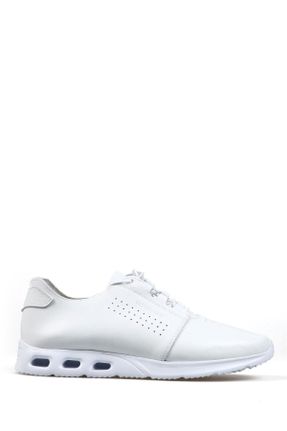 کفش کژوال سفید مردانه چرم طبیعی پاشنه کوتاه ( 4 - 1 cm ) پاشنه ساده کد 4943161