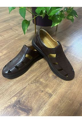 صندل قهوه ای مردانه پاشنه تخت ÖZBEK - کد 825410055