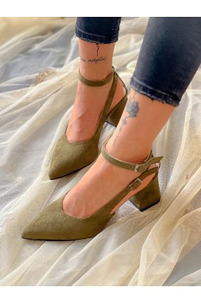 کفش پاشنه بلند کلاسیک خاکی زنانه چرم irmona - کد 825411483