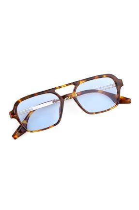 عینک آفتابی آبی زنانه 50 UV400 فلزی مات هندسی کد 470208010