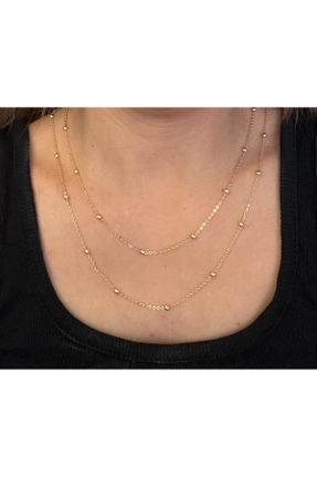 گردنبند جواهر طلائی زنانه استیل ضد زنگ کد 825448948
