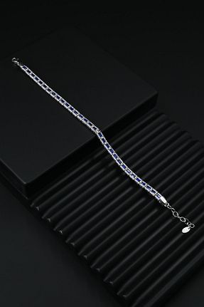 دستبند نقره سرمه ای مردانه 925 عیار FRNCH - کد 825483271