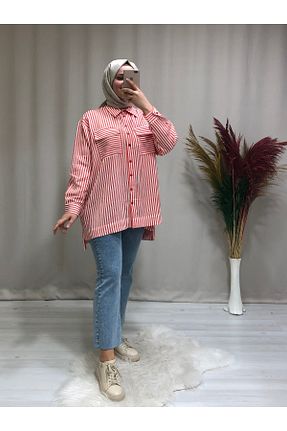تونیک حجاب نارنجی زنانه پنبه پلی استر Papatya Giyim İzmit - کد 825212756