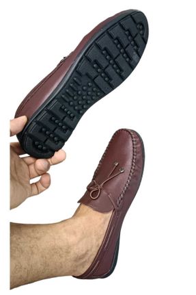 کفش لوفر زرشکی مردانه چرم طبیعی پاشنه کوتاه ( 4 - 1 cm ) کد 825245322