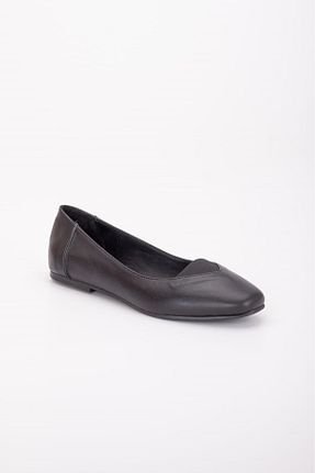 بابت مشکی زنانه چرم خالص VİNİCCİ AYAKKABI - کد 825256667