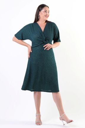 لباس مجلسی سایز بزرگ سبز زنانه سایز بزرگ کد 825300801