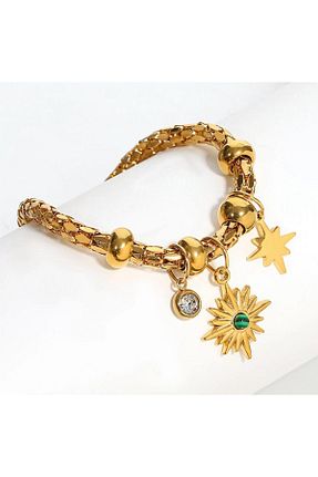دستبند استیل (فولاد) طلائی زنانه استیل ضد زنگ DESİGNEDBYD - کد 775144592
