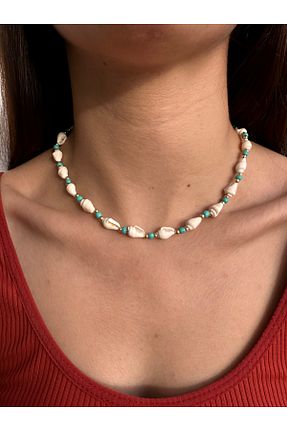 گردنبند جواهر سبز زنانه روکش طلا Hazeran accessories - کد 825435617