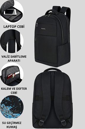 کیف مدرسه مشکی زنانه چرم مصنوعی Çantaland - کد 825458641