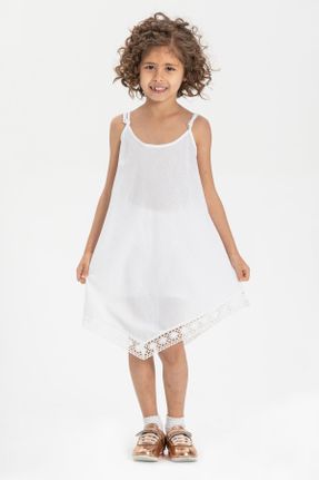 لباس سفید بچه گانه بافتنی پنبه - پلی استر اورسایز بیسیک کد 98930975
