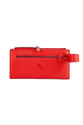 کیف پورتفوی و کلاچ قرمز زنانه چرم خالص Karalı Deri - کد 368819211