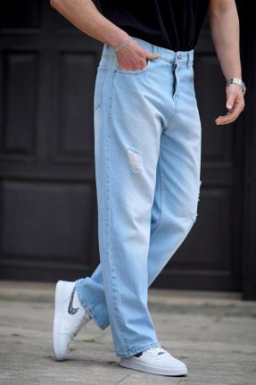 شلوار جین آبی مردانه پاچه لوله ای کد 822792917