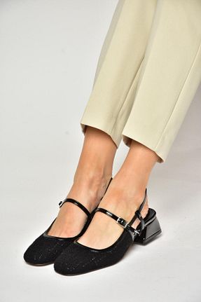 کفش پاشنه بلند کلاسیک مشکی زنانه چرم لاکی Fox Shoes - کد 825548640