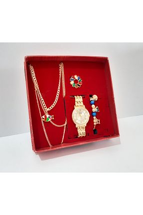 ساعت مچی طلائی زنانه 26-30 میلی متر renkli çiçekler - کد 825576691