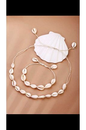 گردنبند جواهر سفید زنانه پوسته TİAMOND ACCESSORY - کد 825585930