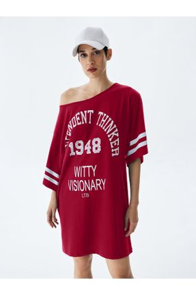 لباس قرمز زنانه بافت رگولار کد 825611681