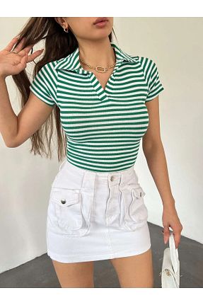 بلوز سبز زنانه اسلیم فیت ubmbutik - کد 825673415