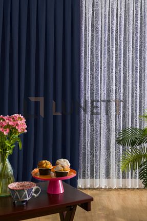 پرده زمینه سرمه ای مخمل LUNETT HOME - کد 823524717