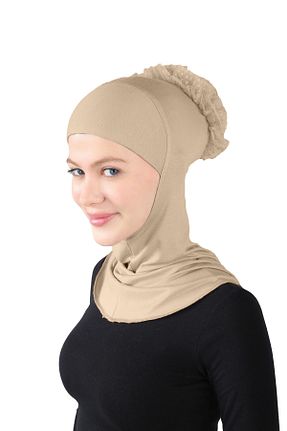 کلاه شنای حجاب بژ زنانه Ecardin - کد 825537069