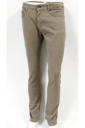 شلوار جین خاکی مردانه پاچه تنگ جین بلند کد 825487323