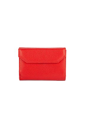 کیف پورتفوی و کلاچ قرمز زنانه چرم خالص Karalı Deri - کد 369481715
