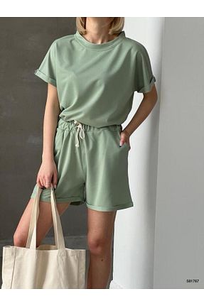 ست بالاتنه و پائین تنه سبز زنانه بافتنی modakyra - کد 810290682