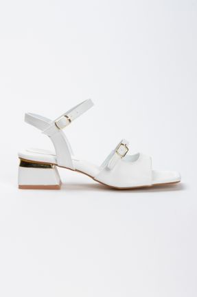 کفش پاشنه بلند کلاسیک سفید زنانه چرم مصنوعی پاشنه ضخیم پاشنه کوتاه ( 4 - 1 cm ) کد 825582558