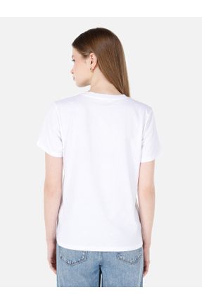 تی شرت سفید زنانه رگولار یقه گرد کد 825605651