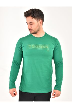 تی شرت سبز مردانه رگولار یقه گرد کد 825626457