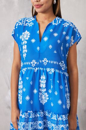 لباس آبی زنانه بافتنی پنبه (نخی) راحت کد 811446766