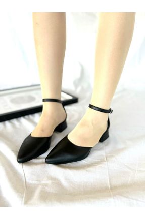 کفش پاشنه بلند کلاسیک مشکی زنانه چرم مصنوعی پاشنه ساده پاشنه کوتاه ( 4 - 1 cm ) کد 825672991